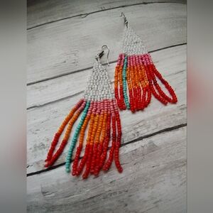 Colorful Beaded Dangle Earrings